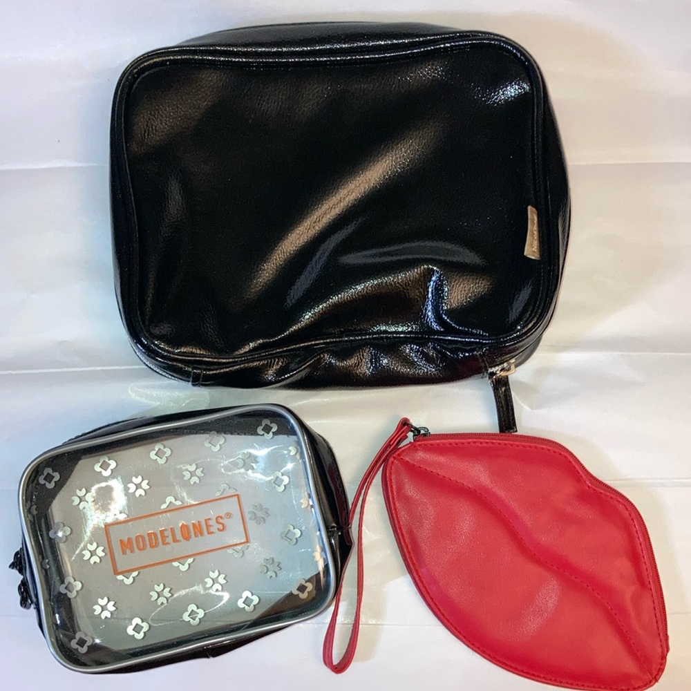 Mixed lot of 3 travel toiletry makeup bags EUC